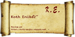 Koth Enikő névjegykártya
